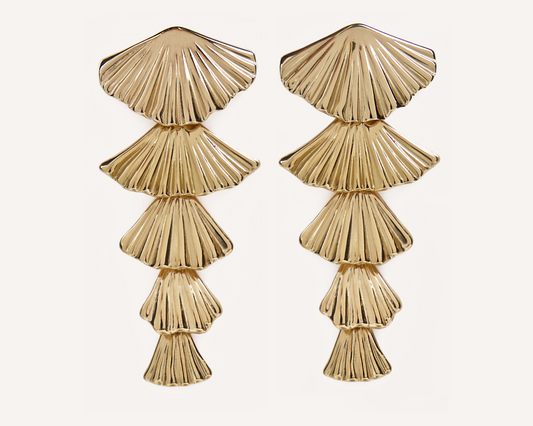 Golden Fan Earrings