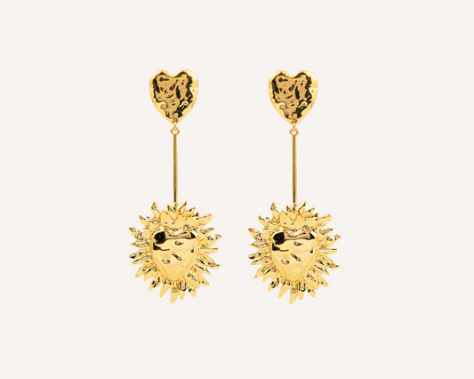 Fiamma Heart Drops Earrings