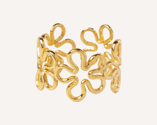 Golden Fiore Adjustable Ring