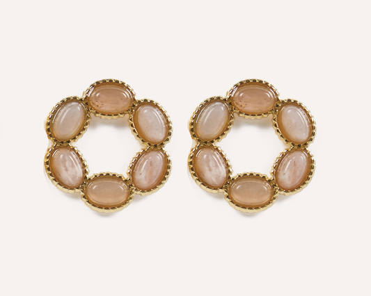 Bloomstone Halo Earring