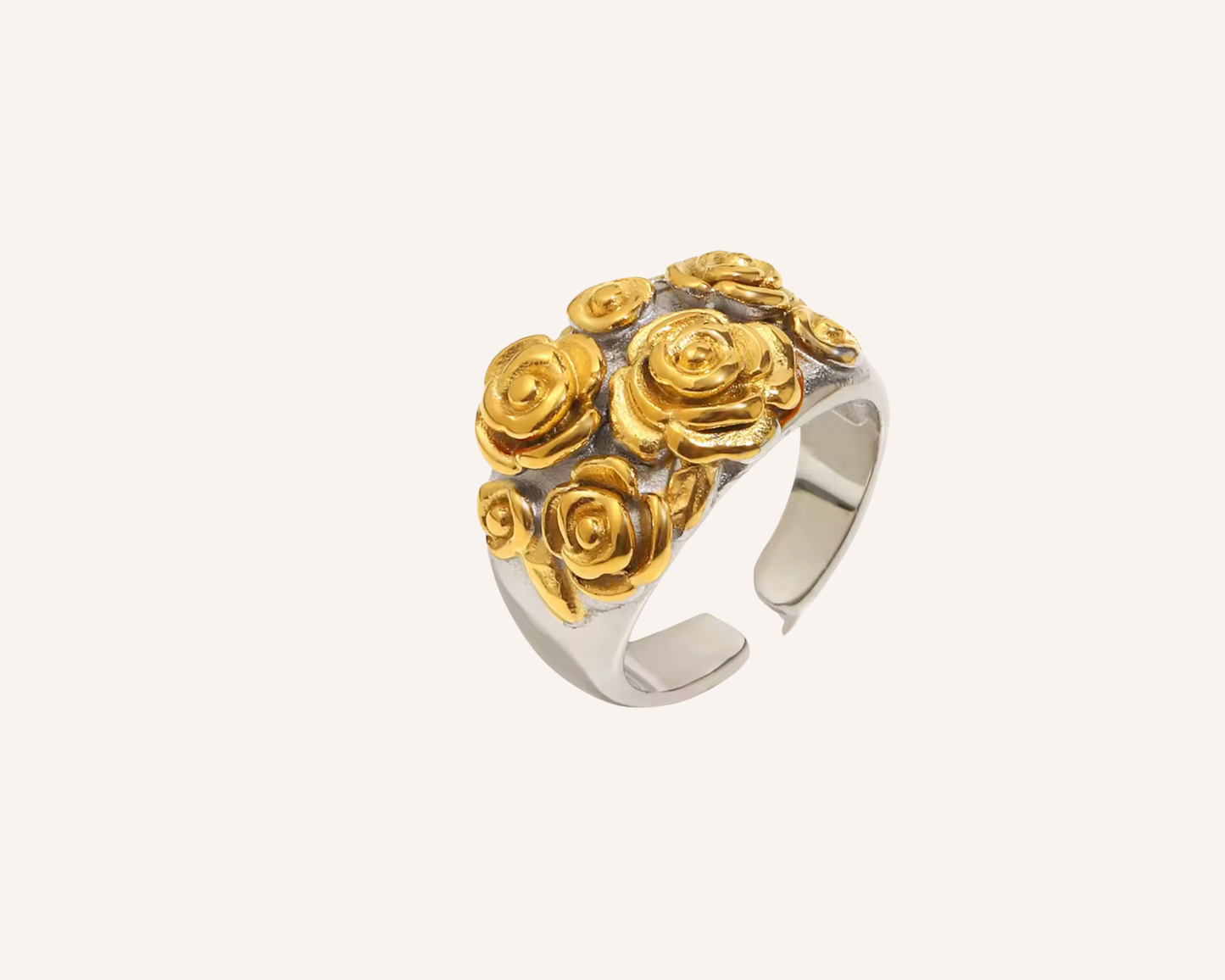 Wild Rose Mixed Metal Ring