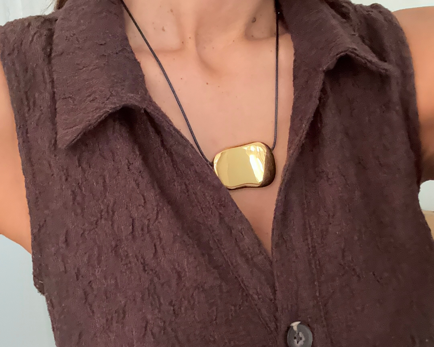 Kaia Adjustable Pebble Cord Necklace