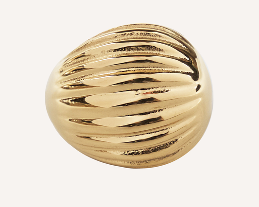 Ribbed Curve Adjustable Ring
