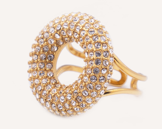 Donut Pavé Adjustable Ring