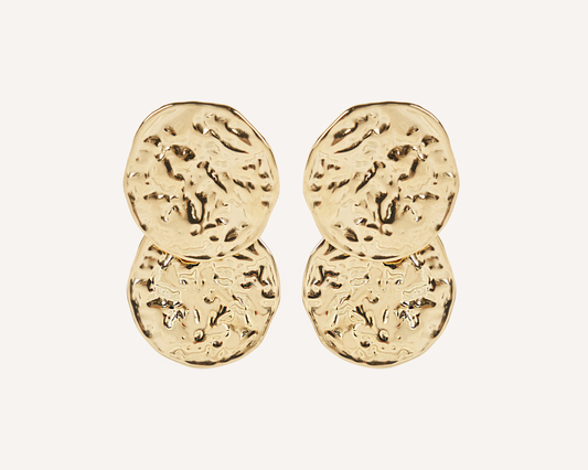 Organic Coin Textured Earrings