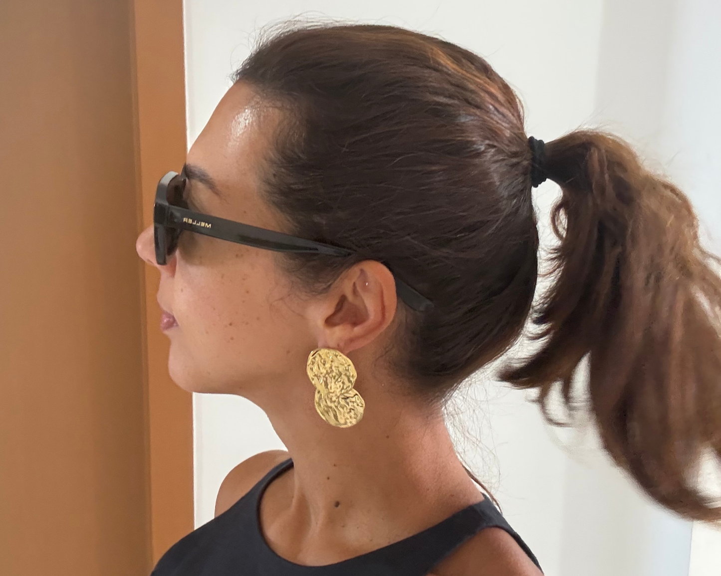 Organic Coin Textured Earrings