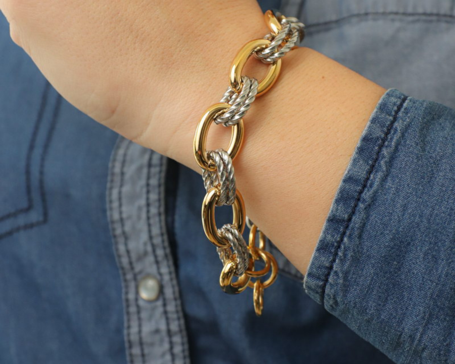 Oriana Mixed Metal Link Bracelet