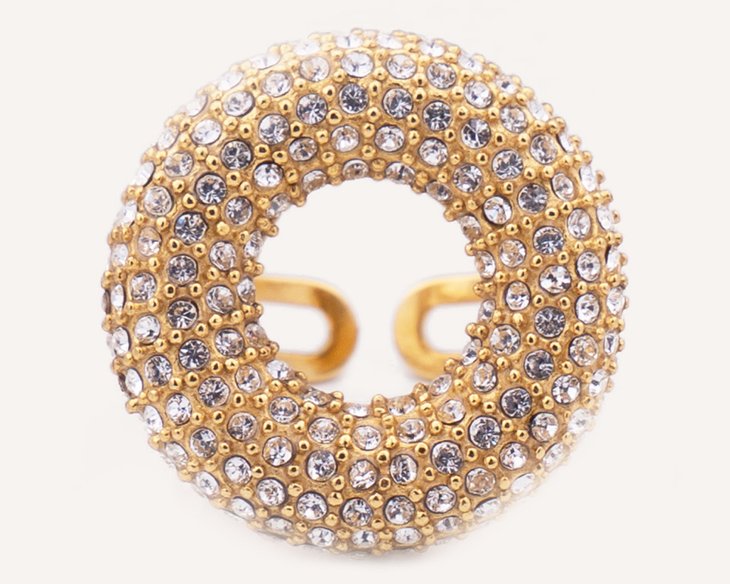 Donut Pavé Adjustable Ring