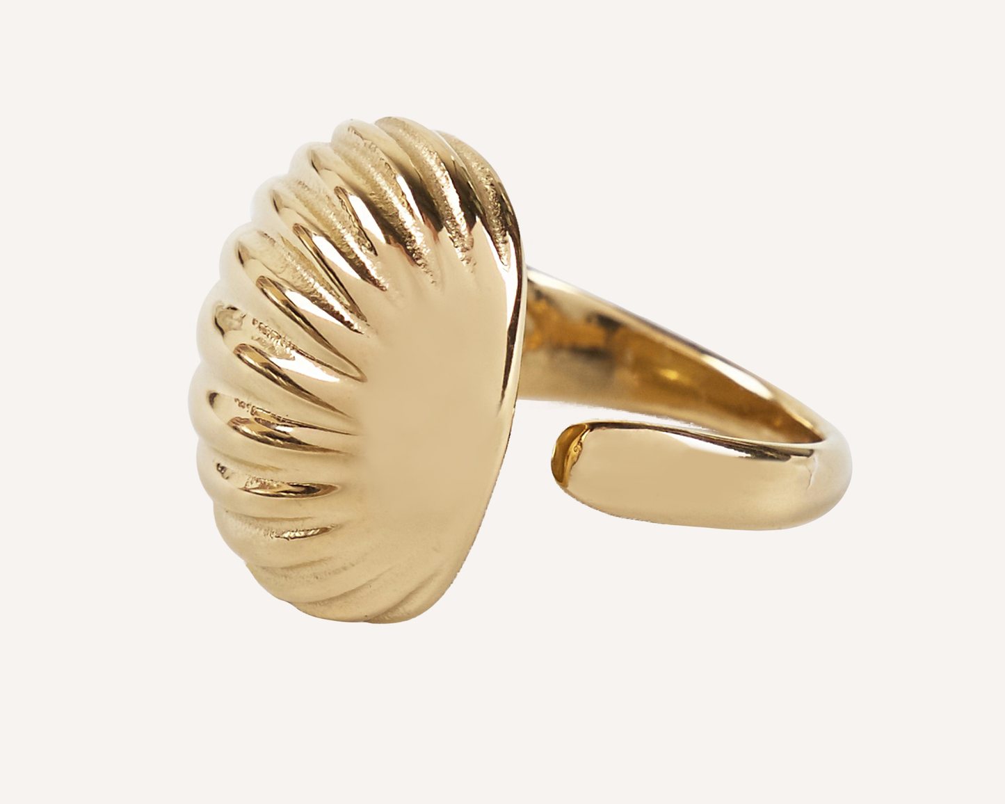 Ribbed Curve Adjustable Ring