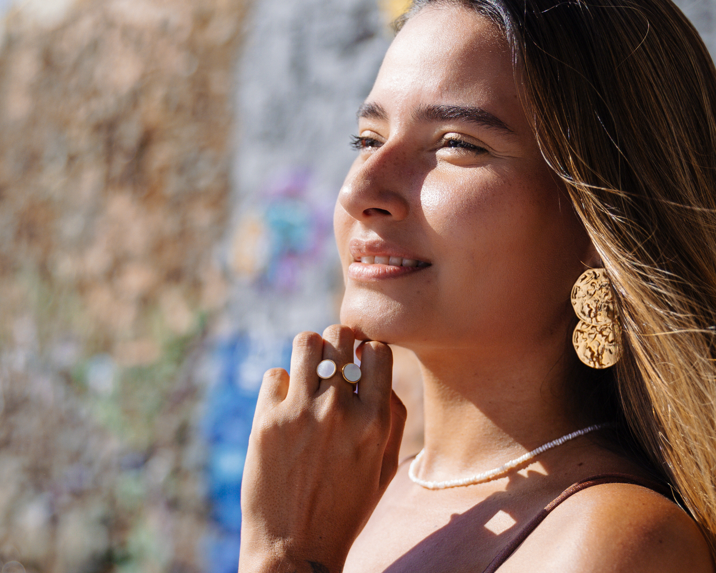 Organic Coin Textured Earrings