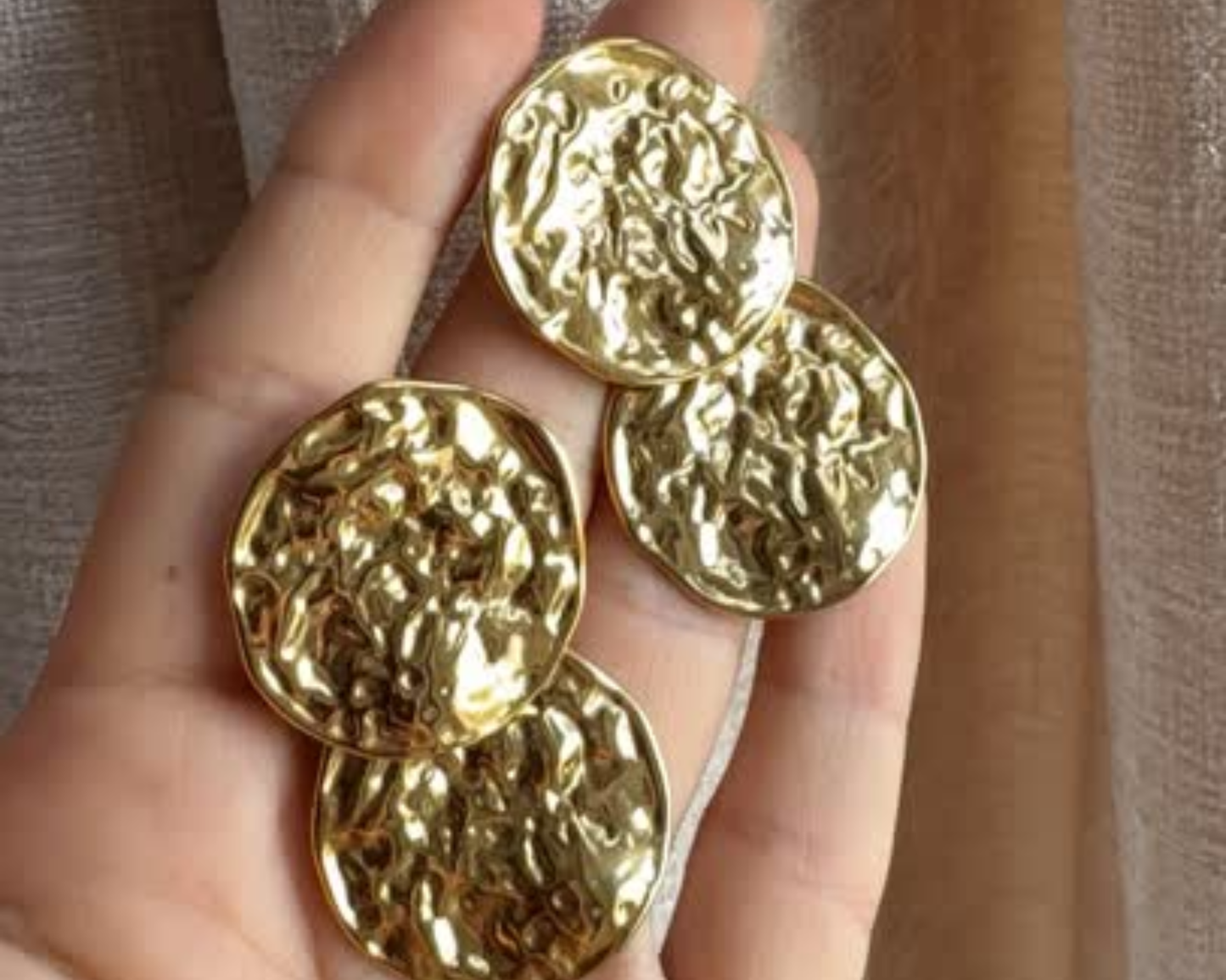 Organic Coin Textured Earrings