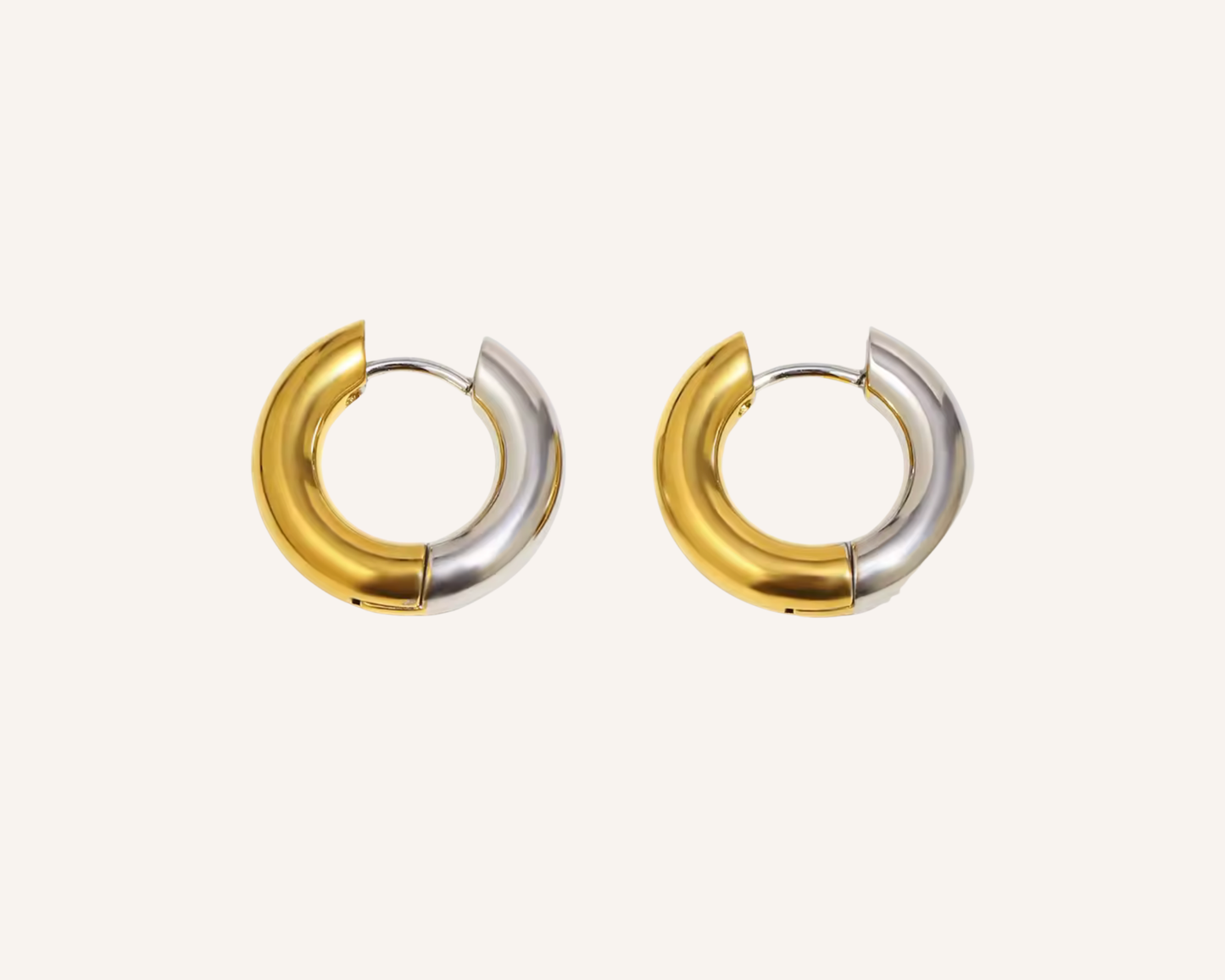 Lyra Mixed Metal Tube Hoop Earrings