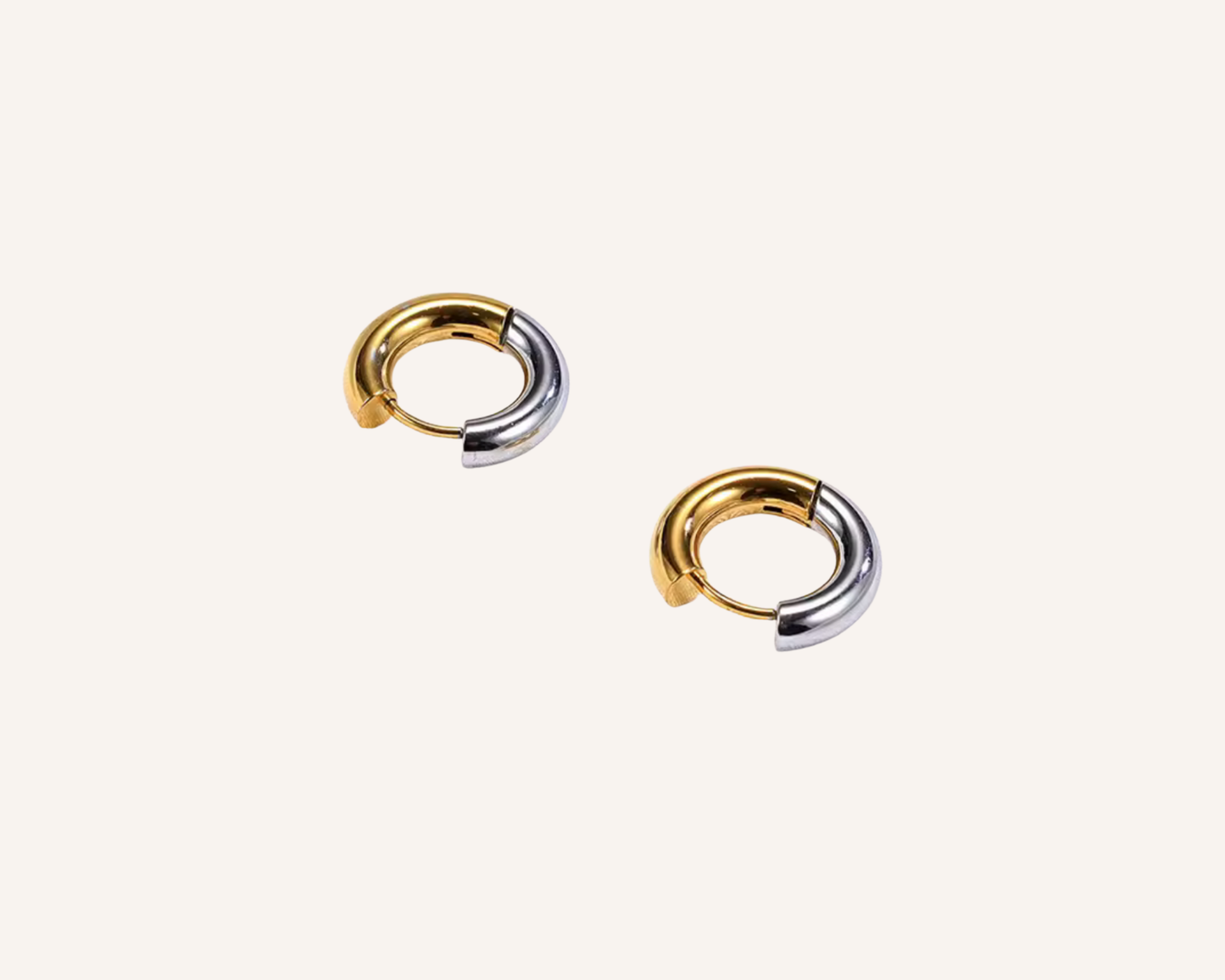 Lyra Mixed Metal Tube Hoop Earrings