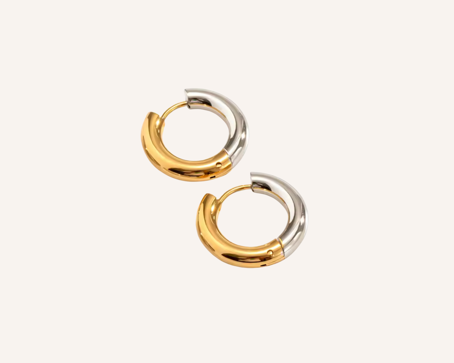 Lyra Mixed Metal Tube Hoop Earrings