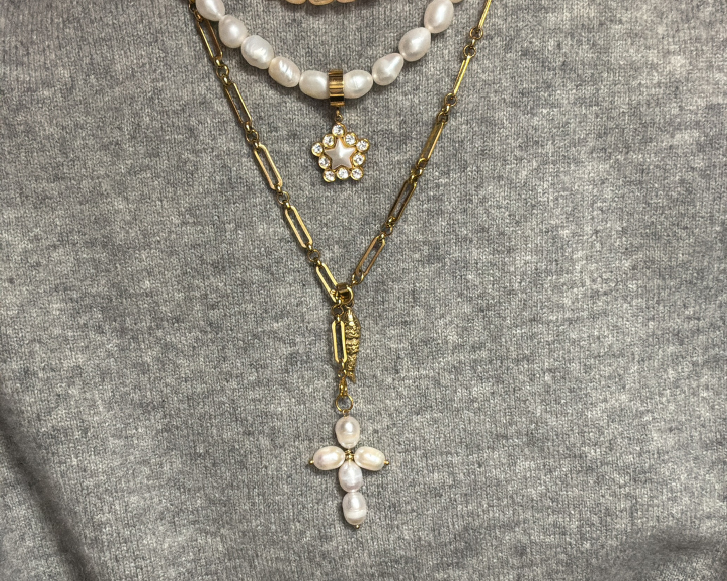 Le Perle Assisi Cross Pendant