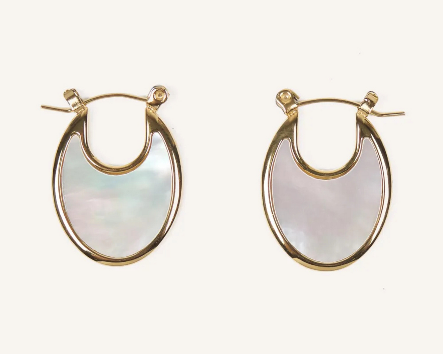 Moonlit Pearl Hoops Earrings