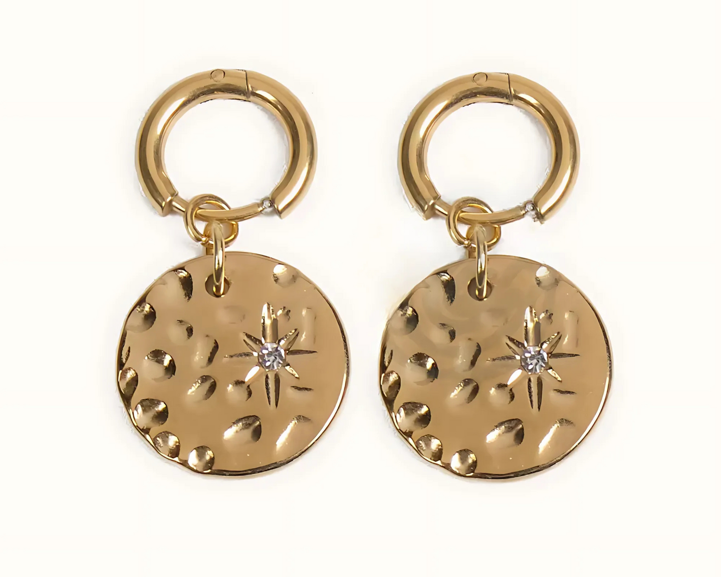 Lunar Starburst Hoops Earrings
