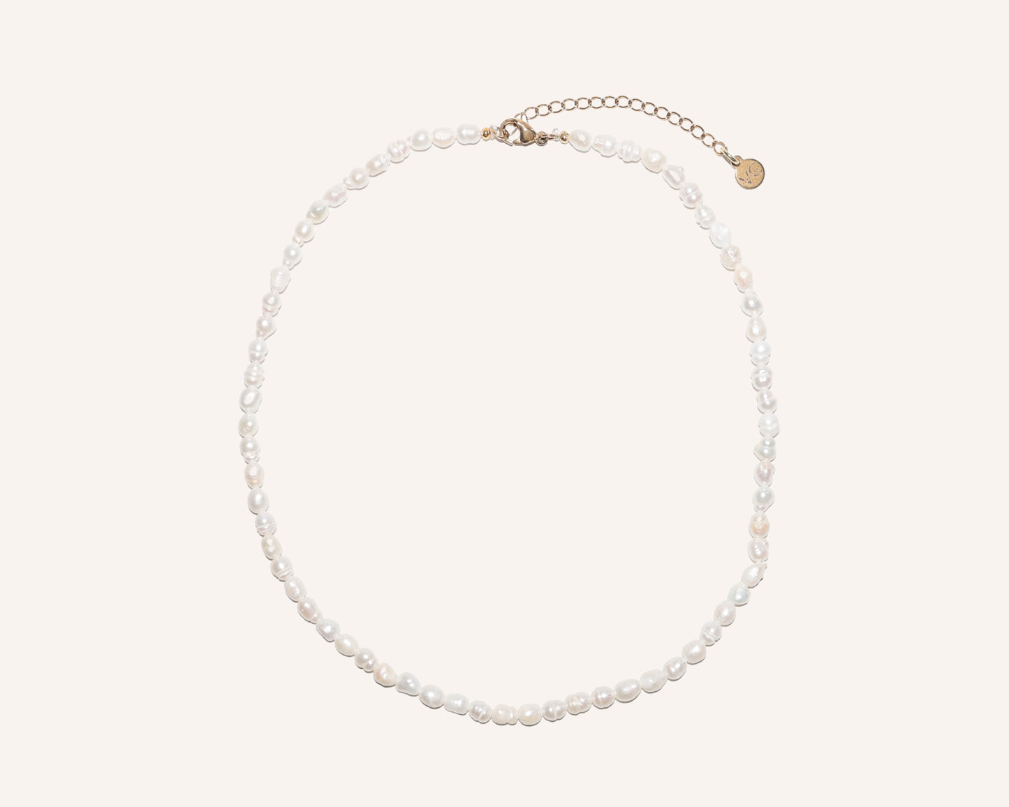Pearl necklace on a white background
